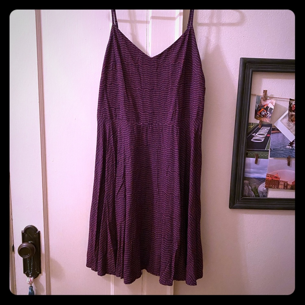 Purple Polkadot Midi Dress
